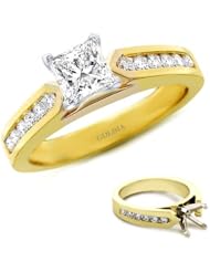 1.75 Ct. 1/2 ct. tw. Channel-Set Engagement Setting with Princess Diamond
