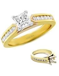 1.50 Ct. tw. Channel-Set Engagement Setting with Princess Diamond