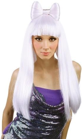 Lady Gaga Long Female Fancy Dress Wig & Bow