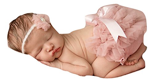 Old Rose Chiffon Diaper Cover AND Matching Headband SET, Newborn Girl Photo Prop, Bloomer, Photography Prop, Baby Girl, Newborn Prop, Photo Props