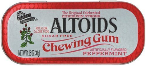 Altoids Sugar Free Chewing Gum, Peppermint, 1.05-Ounce Tins (Pack of 10)