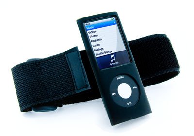 External hard drive:Tuff-Luv Slim&Lite Silicone skin case cover + armband for iPod Nano 5th gen - (black)