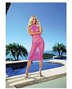 Diamond net halter dress w/ lace trim hot pink o/s