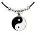 Yin Yang Pendant - Beaded Black Leather Necklace