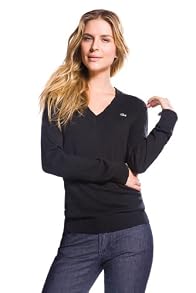 Long Sleeve Cotton Cashmere Twisted Trim V-neck Sweater