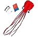 Mayco Bell Octopus Portable Kite Nylon & Polyester Material - Perfect Toy for Kids and Children Outdoor Games Activities - Fold-able Large 28 x 157 Inches | Extra 328 Feet of Line (Red)