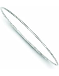 Genuine 14K White Gold 1.5mm White Gold Twist Slip-On Bangle Bracelet 1 Gram Of Gold 100% Satisfaction Guaranteed.
