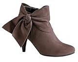 Stiefelette von BC aus Ziegen Veloursleder in Braun Gr. 41