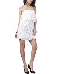 Sexy Strapless Lace Gathered Party Dress/Wedding Dress/Mini Dress 