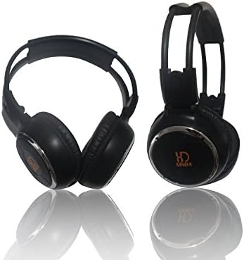 SANHER 2 Pack Foldable Universal Infrared Headsets IR Wireless Stereo Headphones Dual Channel for Car Videl lestenning