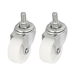 uxcell　ステムキャスターホイール　ゴム　金属　ゴムホイール　ホーム家具用　2個入り