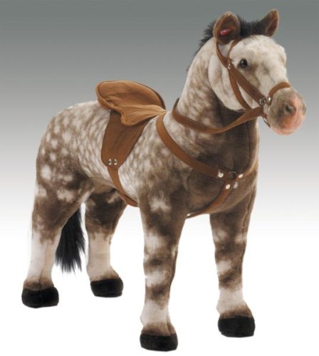 Happy People 58933 - Thoroughbred Horse Apple Grey with Sound, Standing, Loading Capacity approx. 100 kg
