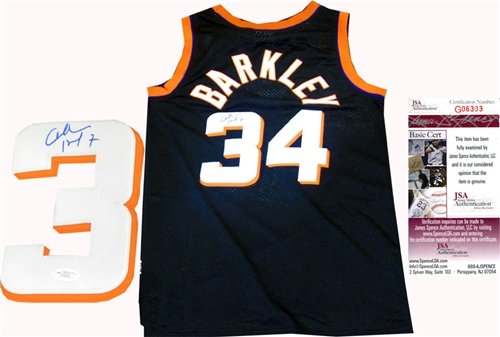 Charles Barkley Autographed/Hand Signed Phoenix Suns Jersey (James Spence)