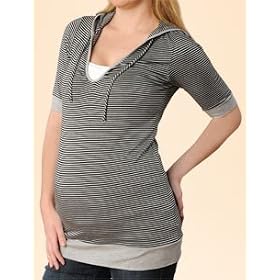 Buy A Pea in the Pod: Elbow Sleeve Hooded Maternity Tunic