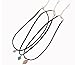 LOYAVE Faux Turquoise Choker Necklace Set Eye Bead Charm Pendant Leather Fashion