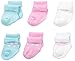 Gerber Baby Girls' 6 Pack Socks, Zebra, 0-3 Months