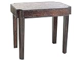 30Hx23.5Wx34L Crackle Glass Table Bronze