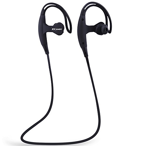 Ecandy Bluetooth 4.0 Earphone Portable Wireless Stereo Sports Bluetooth Headphones w/Microphone for iPhone, iPad,HTC, Samsung Galaxy ,LG ,Tablets and other Bluetooth Devices,Black