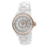 Peugeot Women's PS4895RG Swiss Ceramic White Sport Bezel Rose-Gold Accent Watch