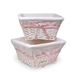 Badger Basket White Wicker Nursery Basket with... by Badger Basket
