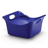 (Deals Program) Rachael Ray Stoneware 3.5-Quart Covered Square Cassersquare Casserole, Blue cheapest price in usa