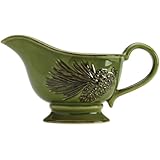 BonJour Dinnerware Sierra Pine Stoneware Gravy Boat, Forest