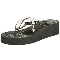 BCBGirls Women's Fondale Thong,Black,8 M