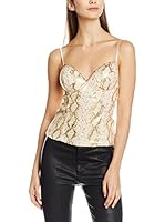 Rare London Top Metallic Sequin Bralet (Nude / Dorado)