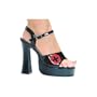 Nurse Betty Sandal 5" Chunky Heel (Black / Red, 9)