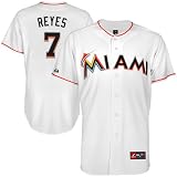 Majestic Jose Reyes Miami Marlins Replica Jersey - White (Medium)