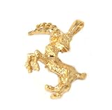24k Yellow Gold Layered Zodiac Sign Capricorn Goat Charm/Pendant Diamond Cut Design