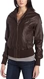 EMU Women's Third Reef Leather Bomber Jacket,Chocolate,Large