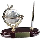 IMAGE OF As Shown Bluestone Design Desktop Globes Crystal Globe Pen Stand