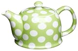 Yedi Houseware Classic Coffee and Tea White Dots 20 OunceTeapot, Lime Green
