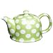 Yedi Houseware Classic Coffee and Tea White Dots 20 OunceTeapot, Lime Green
