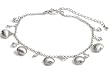 Silver with Cubic Zirconia Bracelet with Charm, Size: Adjustable up to 10"