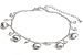 Silver with Cubic Zirconia Bracelet with Charm, Size: Adjustable up to 10"