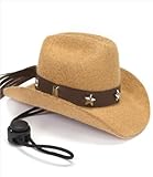 Dog Cowboy Hat - Tan, 5" Brim, 2-1/2" Inside