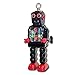 Vintage Style Black Windup Tin High Wheel Robot