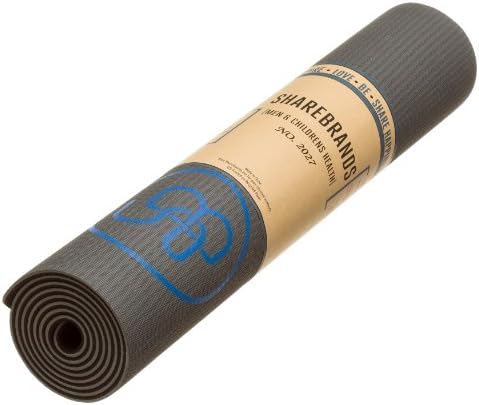 Quality Yoga Mat By Share Brands® | for Mens and Childrens Health (Gray/Blue)