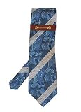 Phat Farm Blue and Turquoise Fire Paisley with Silver Stripes Tie