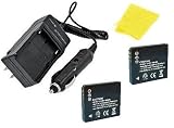 Multipack (2 Count): Digital Replacement Battery PLUS Mini Battery Travel Charger for Specific Digital Camera and Camcorder Models / Compatible with PANASONIC CGA-S008 Charges with Intelligent Charge Technology - Includes Car Adapter, TWO Batteries and ONE Soft Nonporous Microfiber Cleaning Cloth