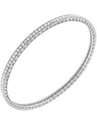 3.00 ct. tw Round Diamond Bangle Bracelet in Antique Style Setting - G-H SI1 - 14 Kt. White Gold