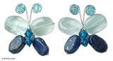 Lapis lazuli earrings, 'Exotic Butterfly' 1.2 W 1.2 L