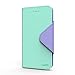 Cellto IP6-MTLV iPhone 6S Case, PU Leather Wallet Cover Stand and Reversible Magnetic Flap, Flip Cover for Apple iPhone 6 (2014)/iPhone 6S (2015) - Mint/Purple