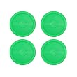 4 Green Round Air Hockey Pucks
