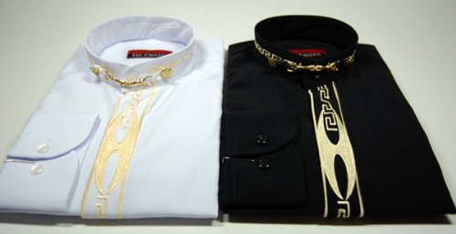 Herren Hemd Schwarz o Weiß mit Gold Stick und 