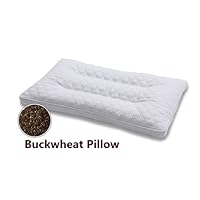 Buckwheat Healthy Pillow W/double Zipper Cotton Cover Size: 25'x14'