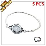 1 Buy = 5PCS 20CM(8.0) Stainless Bracelet Base Watch Chains, Good Quality, Matching Lampwork Murano Glass Beads for European Style Bracelets and Necklaces, Well Compatible with Pandora, Troll, Biagi, Caprice, Dione Beads and Sterling 925 Silver Charms