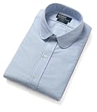Ralph Lauren Mens Blue Solid with Round Collar Dress Shirt